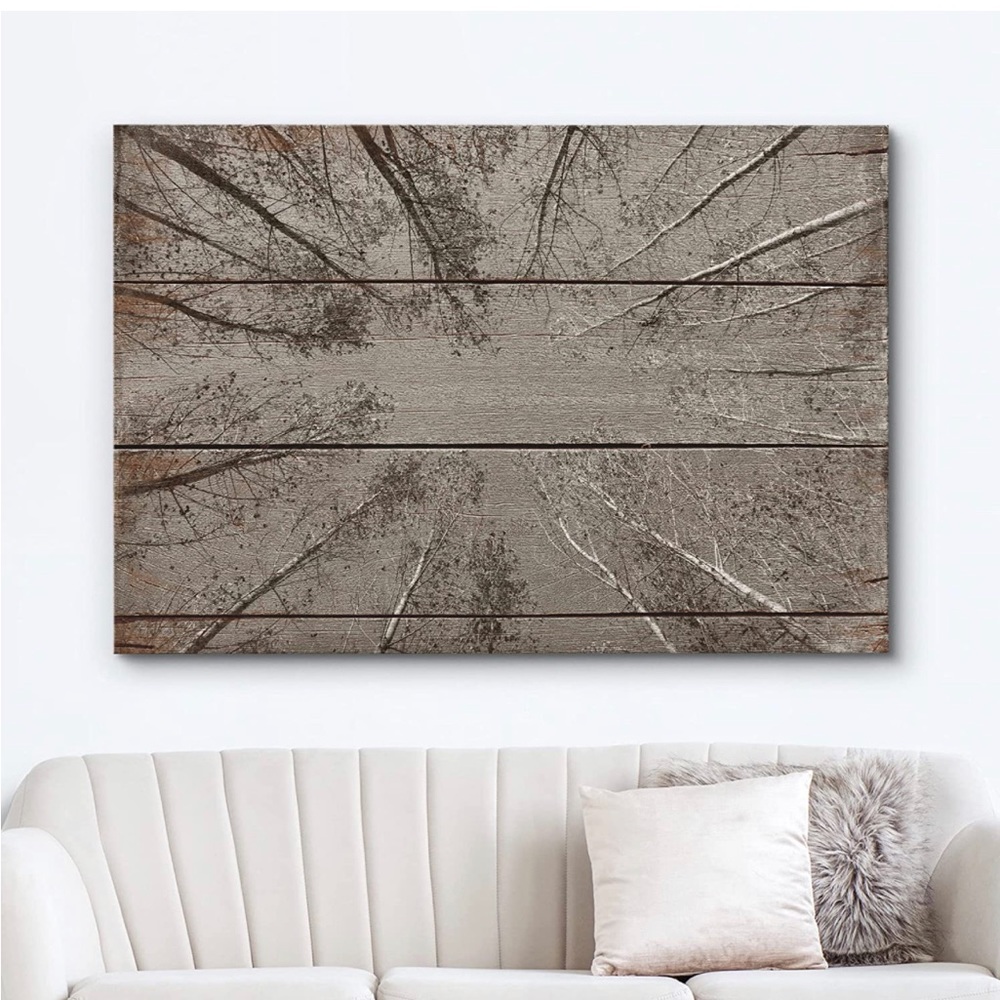 wall26 Canvas Print Wall Art Ground View of Forest on Wood Panels 25x36